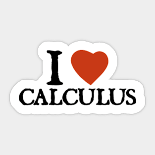 I Love I Heart Calculus Sticker